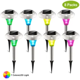 8Packs Solar Garden Lights Outdoor IP44 Waterproof Solar Pathway Lights Color Changing Landscape Lamps (Option: 8Pcs)