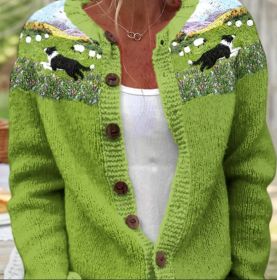 3D Digital Printing Cardigan Knitted Coat (Option: Style3-2XL)