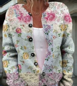 3D Digital Printing Cardigan Knitted Coat (Option: Style4-2XL)