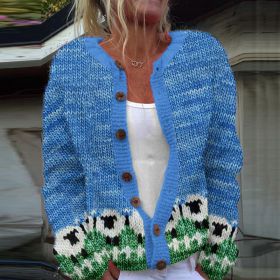 3D Digital Printing Cardigan Knitted Coat (Option: HWJe308ece37-S)