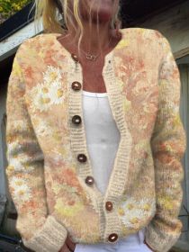 3D Digital Printing Cardigan Knitted Coat (Option: HWJ165908-4XL)