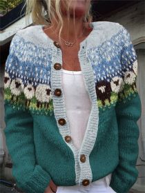 3D Digital Printing Cardigan Knitted Coat (Option: Style2-M)